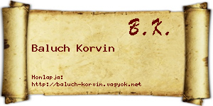 Baluch Korvin névjegykártya